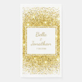 Serviette En Papier Gold Confetti Romantique Élégant mariage personnal (Devant)