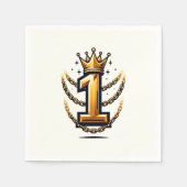 Serviette En Papier Gold Crown Chain Drift 1 #1 1er fête d'anniversair (Devant)