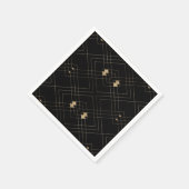 Serviette En Papier Gold Diamond noir Géométrique Mariage Gatsby (Coin)