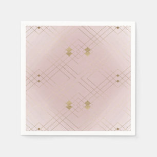 Serviette En Papier Gold Diamond rose Géométrique Mariage Gatsby