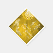 Serviette En Papier Gold Disco Ball and Heels 55e anniversaire (Coin)
