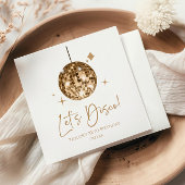 Serviette En Papier Gold Disco Ball Let's Disco Anniversaire