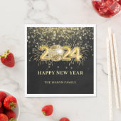 Serviette En Papier Gold Disco Ball Nouvel An Sove Party (En situation)