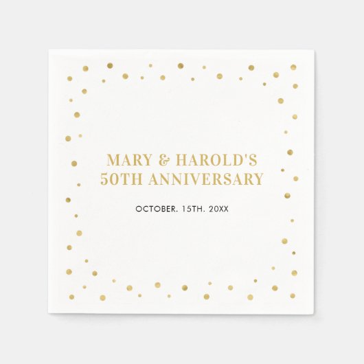 Serviette En Papier Gold Elegant Moderne Mariage fête Anniversaire (Devant)