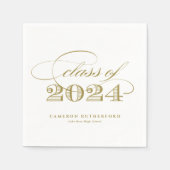 Serviette En Papier Gold Elegant Script 2024 Graduation Party (Devant)