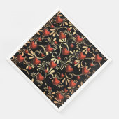 Serviette En Papier Gold et Black 3 D Coeurs rouges (Coin)