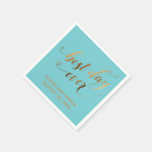 Serviette En Papier Gold et Turquoise Meilleur Jour Jamais, Script Coe (Coin)