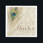 Serviette En Papier Gold Exotic Peacock Feather Glam Élégante Partie<br><div class="desc">Verres Exotic Peacock Or Glam Élégante Partie serviettes. Customisez avec tout texte.</div>