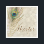 Serviette En Papier Gold Exotic Peacock Feather Glam Élégante Partie<br><div class="desc">Verres Exotic Peacock Or Glam Élégante Partie serviettes. Customisez avec tout texte.</div>