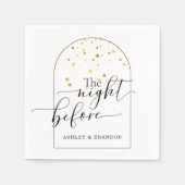 Serviette En Papier Gold Flakes Script minimal la nuit avant (Devant)