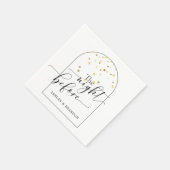 Serviette En Papier Gold Flakes Script minimal la nuit avant (Coin)