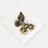 Serviette En Papier Gold flower Butterfly with Black Orchid (Coin)