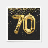 Serviette En Papier Gold Foil 70 Ballons Et Confetti (Devant)