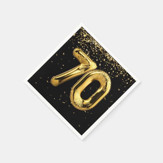 Serviette En Papier Gold Foil 70 Ballons Et Confetti (Coin)