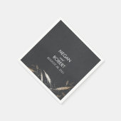 Serviette En Papier Gold Foil Effet Chute Blé Chalkboard Rustique (Coin)