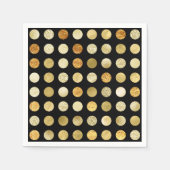 Serviette En Papier Gold Foil et Pois de Parties scintillant Noir (Devant)