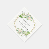 Serviette En Papier Gold Foil Géométrique Verdure Mariage élégant (Coin)