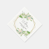 Serviette En Papier Gold Foil Géométrique Verdure Mariage moderne (Coin)