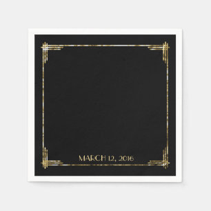 Serviette En Papier Gold Foil Great Gatsby Art Deco Cocktail Napkins