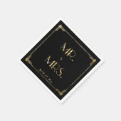 Serviette En Papier Gold Foil Great Gatsby Art Déco Mariage Napkins (Coin)
