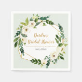 Serviette En Papier Gold Foil Look Cadre géométrique Floral (Devant)