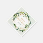 Serviette En Papier Gold Foil Look Cadre géométrique Floral (Coin)