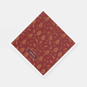 Serviette En Papier Gold Foil Noël Arbre Motif Red Holiday (Coin)