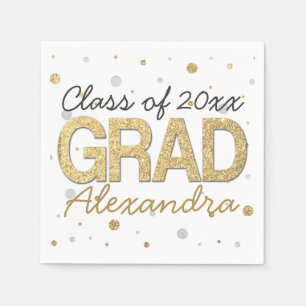 Serviette En Papier Gold Foil Parties scintillant Confetti Graduation 