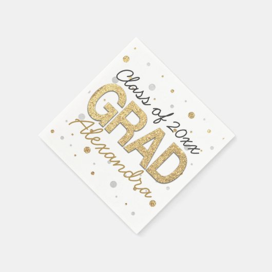 Serviette En Papier Gold Foil Parties scintillant Confetti Graduation  (Coin)