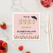 Serviette En Papier Gold Foil Script Confetti Graduation Party Rose (En situation)