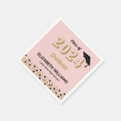 Serviette En Papier Gold Foil Script Confetti Graduation Party Rose (Coin)