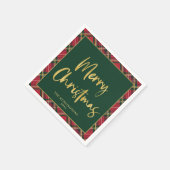 Serviette En Papier Gold Foil Script Joyeux Noël Fête (Coin)