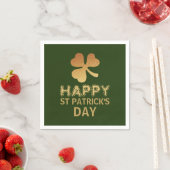 Serviette En Papier Gold Foil Shamrock, St Patrick's Day Party (En situation)