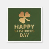 Serviette En Papier Gold Foil Shamrock, St Patrick's Day Party (Devant)