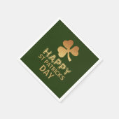 Serviette En Papier Gold Foil Shamrock, St Patrick's Day Party (Coin)