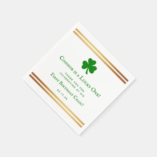 Serviette En Papier Gold Foil St. Patrick's Day 1er anniversaire (Coin)