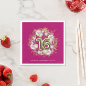 Serviette En Papier Gold Foil Sweet 16 Anniversaires Balloons Party Ho (En situation)