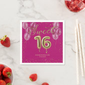 Serviette En Papier Gold Foil Sweet 16 Anniversaires Balloons Party Ho (En situation)