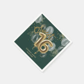 Serviette En Papier Gold Foil Sweet 16 ballons Anniversaires Emerald G (Coin)