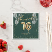 Serviette En Papier Gold Foil Sweet 16 Ballons d'anniversaire Parti Ve (En situation)