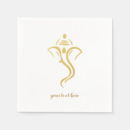Serviette En Papier Gold Ganesha fête de mariage hindou (Devant)
