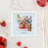 Serviette En Papier Gold Gingerbread House Baby Shower (En situation)