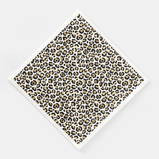 Serviette En Papier Gold Glam Black Leopard (Coin)