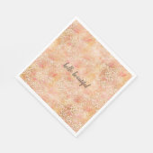 Serviette En Papier Gold Glam Girly Peach rose Blush Empreinte de léop (Coin)