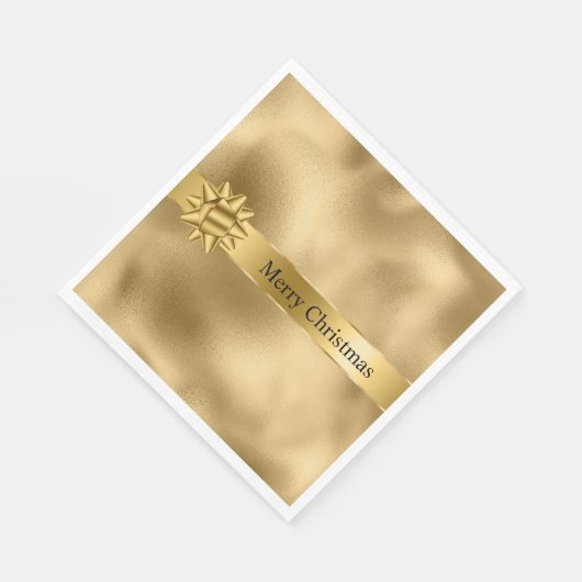 Serviette En Papier Gold Glam Ribbon et Bow Christmas (Coin)