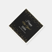 Serviette En Papier Gold Glitter Happy New Year Black Party (Coin)