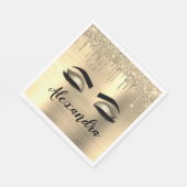 Serviette En Papier Gold Glitter Sparkle Eyelashes Monogram (Coin)