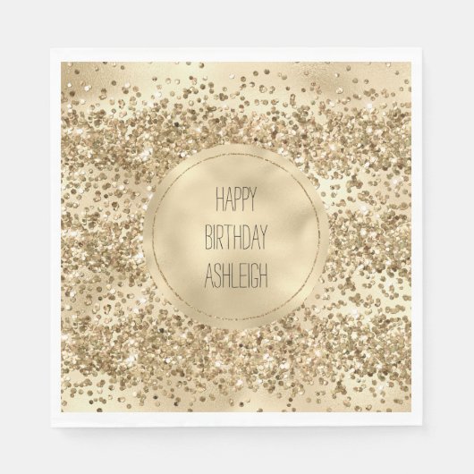 Serviette En Papier Gold Glitz Parties scintillant Sparkle Confetti (Devant)
