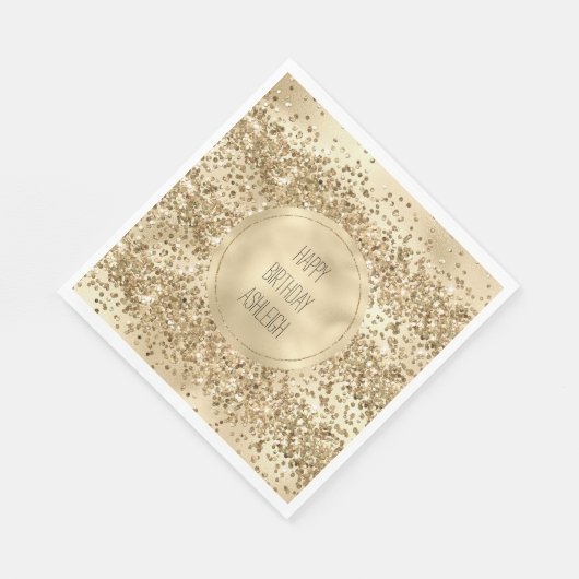 Serviette En Papier Gold Glitz Parties scintillant Sparkle Confetti (Coin)
