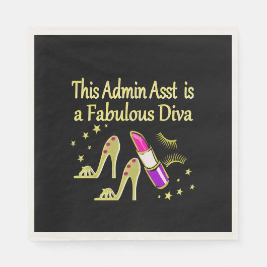 SERVIETTE EN PAPIER GOLD GLITZY ADMIN ASSISTANT DIVA DESIGN (Devant)